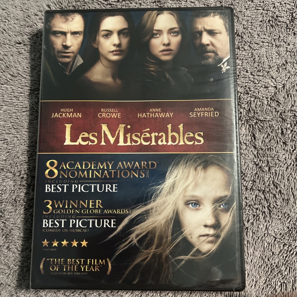 Les Misérables (DVD, 2012) Hugh‎ Jackman Musical Movie with Slipcover - New!